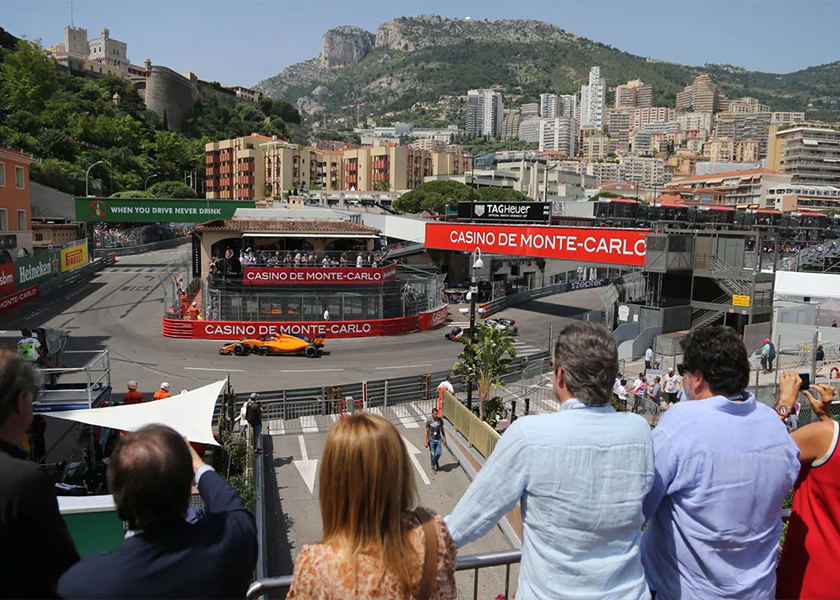 Paddock Club hospitality suite overlooking the Monaco pit lane